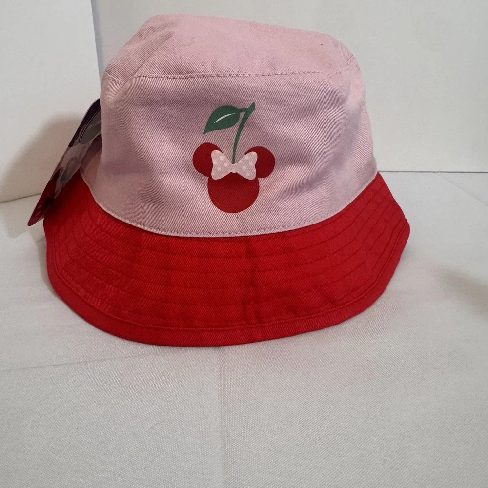 DISNEY Minnie Mouse Toddler Girls Reversible Bucket Style Swim Hat Pink Red NEW!